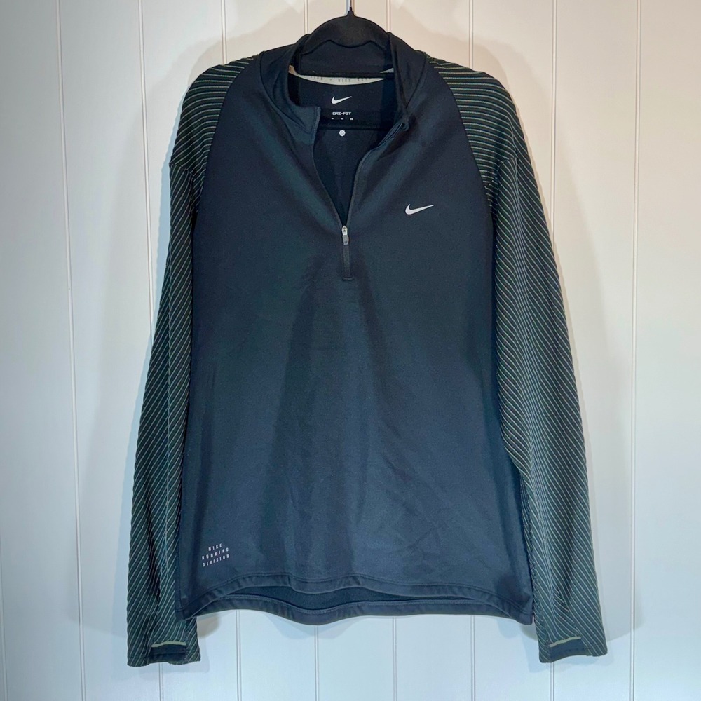 Nike Running Division Dri-FIT Quarter Zip Fleece Lined Pullover Black XL